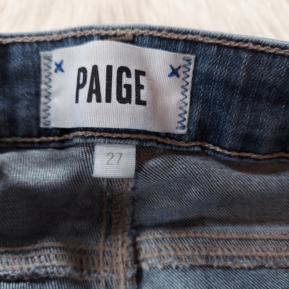 PAIGE Verdugo Abby Destructed Mid Rise Ankle Skinny Jeans Size 27 - Picture 6 of 13